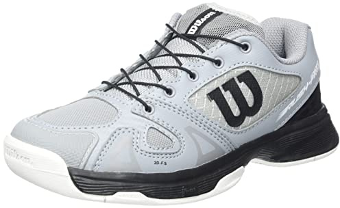 Wilson Jugend/Kinder Tennisschuhe, RUSH PRO JR QL, Grau/Schwarz/Weiß, 34 1/3 EU