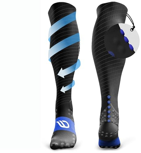 RUNSTARS Kompressionssocken für Sport, Laufen, Marathon und Triathlon I Premium Laufsocken mit gleichmäßiger Kompression und verstärkter Ferse I Kompressionsstrümpfe Herren & Damen