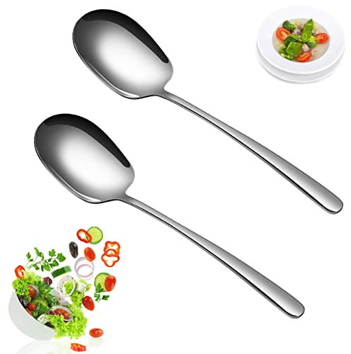 2 Pezzi Cucchiaio da Portata, Cucchiaio da Buffet Cucchiaio da Insalata Cucchiai da Portata con Manico Lungo Cucchiaio da Portata Grande in Acciaio Inossidabile per Ristorante Hotel Festa Cucina 29cm