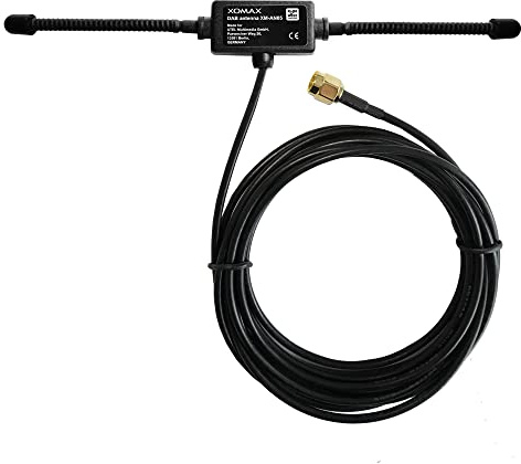 XOMAX XM-AN05 DAB/DAB+ KFZ Auto Radio Scheibenantenne Aktiv mit SMA Stecker I 3 Meter Kabellänge I Innenmontage I Digitaler Radio Empfang