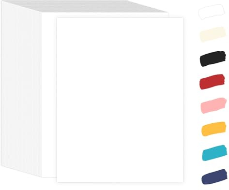 White Cardstock 8.5 x 11 White Paper 100 Pack, Goefun 65lb Card Stock Printer Paper for Cards Making, Office Printing, Certificate
