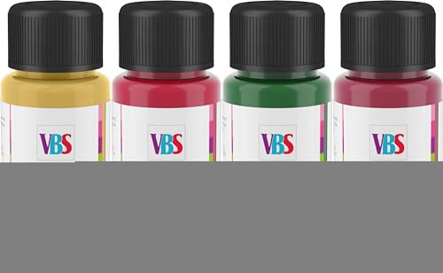 VBS Bastelfarben-Set Christmas Time 4 x 50ml Acryl malen Farben Künstler DIY basteln