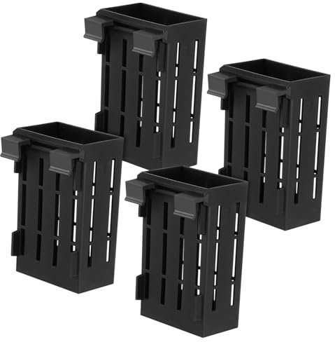 minkissy 4pcs Hanging Aquarium Plant Holder Plastic Planter Pot with 1.2cm Hook Spacing for Aquatic Plants Fish Tank Gardening Supplies