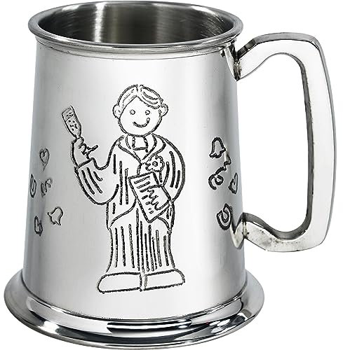I LUV LTD Zinn Krug 1 Pint Hochzeitsgeschenk für den Besten Mann Rein Schwer Messgerät Bier Krug Personalisierte Geschenke für Männer und Frauen