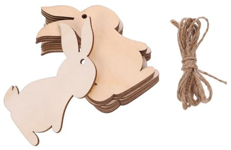 FELTECHELECTR 30St Hasen-Hängeornament aus Holz Hasenornament aus Holz Ostern-Holzausschnitte Chips -Bastelbedarf leere Holzscheiben Graffiti Holzspäne Bastelmaterial