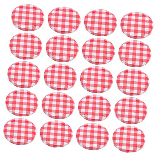 Amosfun 40pcs Jam Jar Covers and Metal Jar Lids Regular Mouth for Food Sealing and Preservation Kitchen Accessories