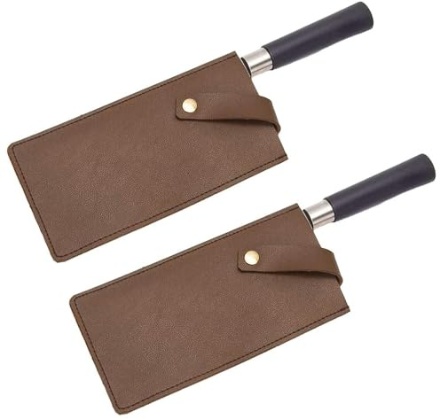 FIBOUND 2 Stücke von Chef Messerschutzhüllen, PU-Leder Messerabdeckungen, Retro Küchenmesser Schutzhüllen, Küchenmesser Schutz Accessoires, Geeignet für Den Einsatz zu Hause und Im Freien (Braun)