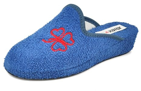 JOMIX Pantofole Donna in Spugna Estivi Ciabatte Invernali Cotone Antisudore Suola Interna Sughero Antiscivolo TD2040 Avion 41