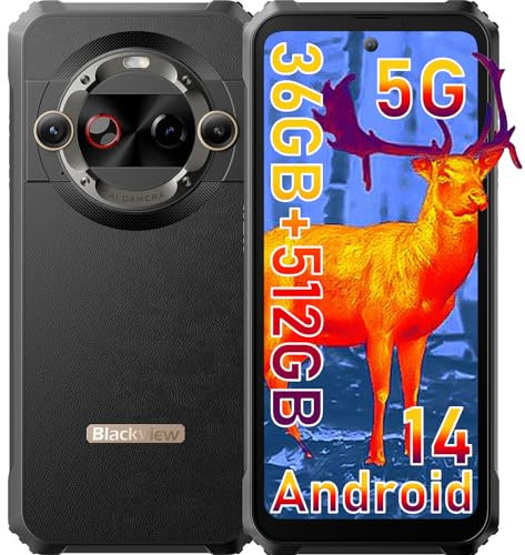 Blackview BL9000 Pro 5G Wärmebildkamera Outdoor Handy Android 14 (36GB+512GB/2TB), 120W/8800mAh Smartphone Ohne Vertrag, Baustellenhandy 6,78 FHD+ 120Hz/NFC/Fingerabdruck/Dual 50MP/2-Jahr Garantie