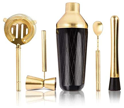 Miscelatore per vino Cocktail Shaker Bar Set con accessori - Kit Martini con jigger di misurazione e cucchiaio di miscelazione, filtro, utensili for barra professionali Middler Shaker per cocktail(B)