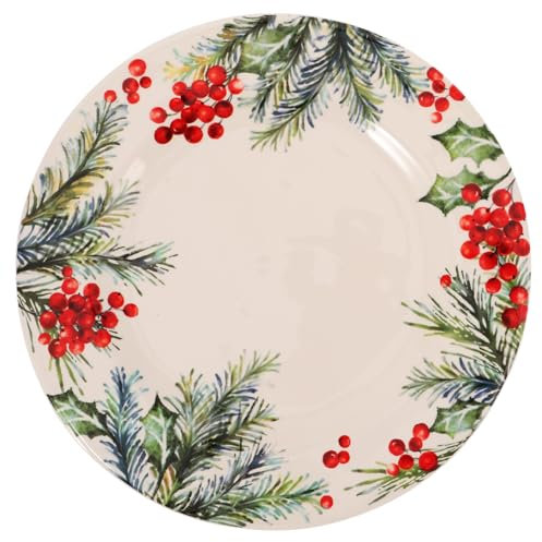 Ciieeo Assiettes Céramique Rondes Assiettes à Motifs De Noël à Dessert Pour Fêtes Et Réunions De Famille