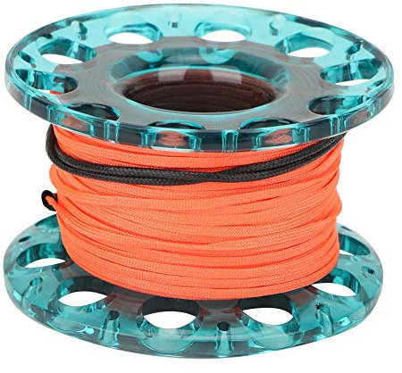 Yctze Tauch-Fingerspulenrolle 30 M, 4 Farben aus Kunststoff, Zubehör für Taucher, Schwarz (blaues Rad)