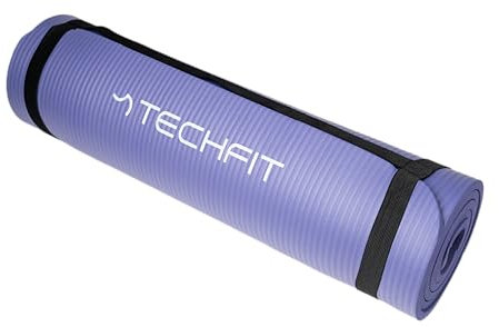 TechFit Fitness Tappetino Yoga Professionale - Ideale per Palestra in Casa, Esercizi del Pavimento, Campeggio, Stretching, Pilates 10 mm, Purple