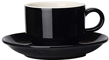 TLOKIXA Coffee Cup and Saucer Set Ceramic Pure Color Bright Flower Tea Cup Home Office Coffee Beverage Utensils Suitable for Microwave Oven Dishwasher 250 Ml