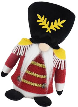 Limtula Figurine en Peluche Casse-Noisette Gnomes Dessin Animé Jouet avec Boutons Poupées Soldat en Peluche Noël Ornement Idéal pour Offrir en