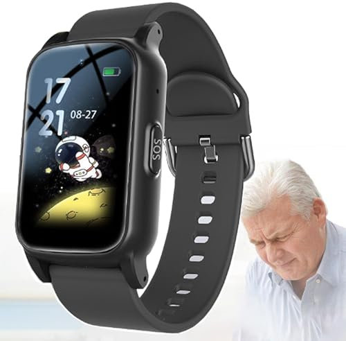 Weyot Reloj Localizador Personas Mayores GPS, Alarma 4G geriátrica Reloj Inteligente Pulsera Alarma Personal con detección de Alarma de caída SOS botón de Emergencia,Black