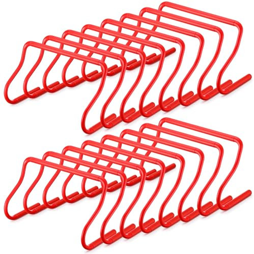 Seenelling 16 Pcs 12 Speed Agility Training Hurdles Large Size Detachable Agility Hurdles Hurdles Training Equipment Set for Athletes Soccer Basketball(Red)