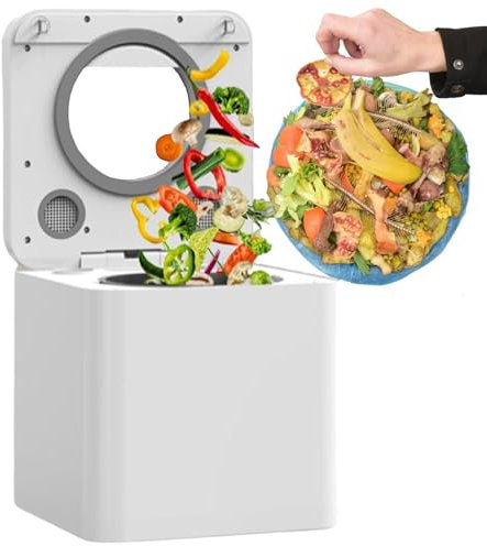 vnmudzeo Compostiera da Banco da Interno Inodore da 0,87 Galloni, Ciclo di Rifiuti Intelligente per Uso Domestico A Basso Rumore, Autopulente,110V
