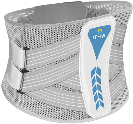 ITHW Back Brace for Lower Back Pain Relief, Adjustable Lumbar Support Belt for Men & Women, Breathable 3D Knit, Non-Slip, Sciatica Herniated Disc Support, Work, Gym & Daily Use (Medium)