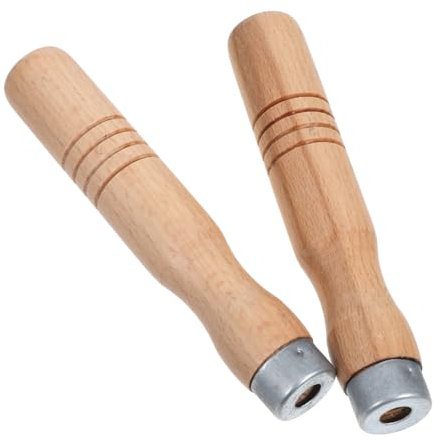 Alipis 2pcs Wooden Handle Spatula Spoon for Indian Cooking Utensils Heat-Resistant Pot Handle for Kitchen Natural Wood Finish for Frying Pans