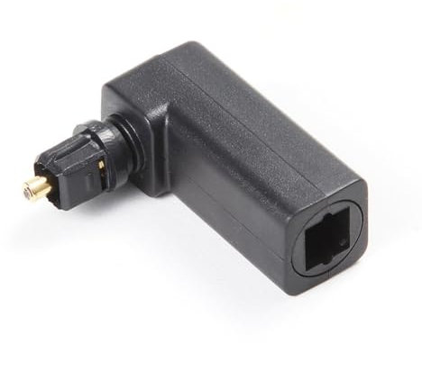 Sirxlevcy 1 Uds. Adaptador de Cable de Audio Óptico Toslink de 90 Grados Macho A Hembra Ángulo Recto 360 Gira PC TV DVD Cable Óptico Estéreo