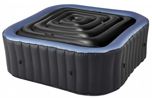 130cm Aufblasbare Whirlpool Abdeckung Quadrat Whirl Poolabdeckung mit Griffen Aufblasbare Badewannenabdeckung Regenfest Und ReißFest Whirlpoolzubehör Energiesparende Spa Abdeckung