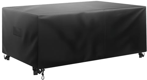 VEVOR Housse de Meubles de Jardin 224x158x71 cm, Bâche de Protection pour Mobiliers d’Extérieur en 420D Imperméable et Résistante, pour Table et Chaises de Patio Rectangulaires, Toutes Saisons, Noir