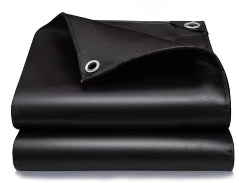Tarpaulin Waterproof Heavy Duty, 450G/M² Pvc Large Tarpaulin Waterproof Heavy Duty With Reinforced Grommets,Black(2x2m)