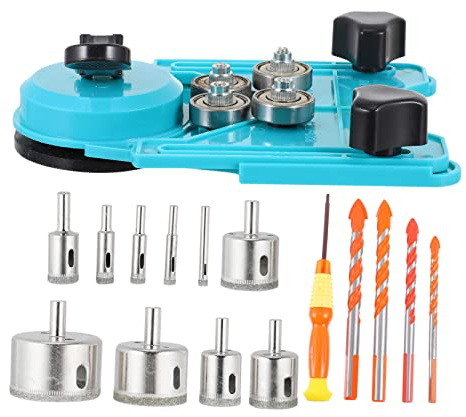 NUOBESTY Punte Diamantate per Trapano per Forare Piastrelle Ceramica Vetro Porcellana Posizionatore Blu per Precisi e Puliti