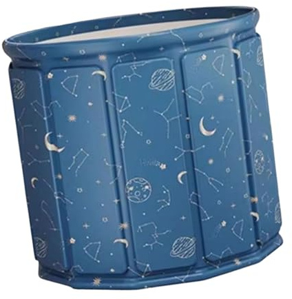 Vasca da bagno pieghevole portatile, ideale per viaggi, in PVC, diametro 60 cm, altezza 65 cm