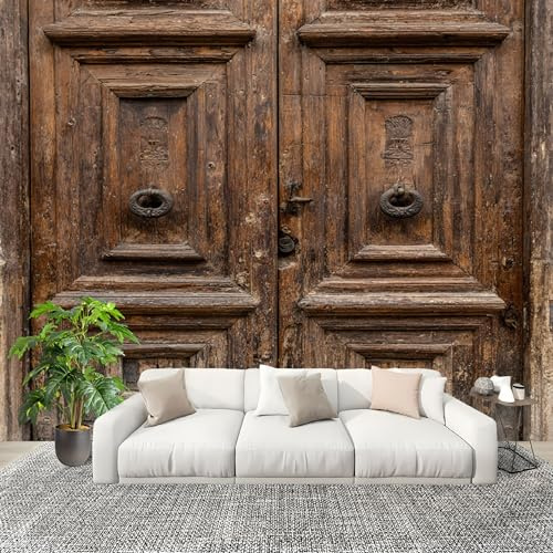Murale Carta da Parati 400x280cm Texture Della Porta In Legno Vintage Stampa Artistica Premium in Tessuto non Tessuto Poster Fotomurale Marrone Scuro per Famiglia Murales Adesivi da Parete Decorare
