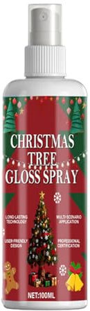 Keyubria Weihnachtsbaum Spray - Strahlender Glanz 100 Milliliter - anhaltender aufhellender festlicher Glanz | Für Die Anwendung an Fenstern Festlichen Dekorationen Kiefernzweigen Metallkränzen und im