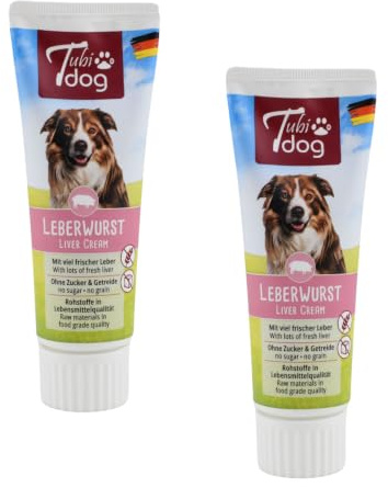 Leberwurst | Paste für Hunde | 2 x 75 g | Ohne Zucker & Getreide