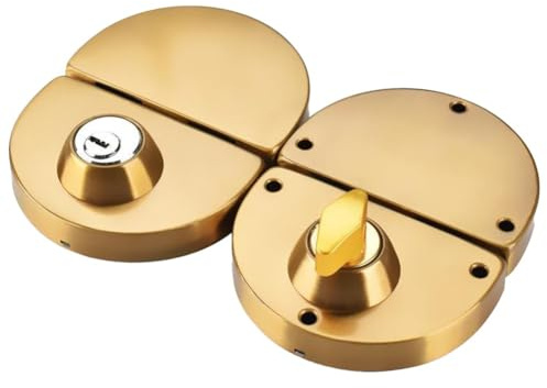 Gettimore Verrou de porte en verre à double ouverture pour portes battantes ou coulissantes sans cadre, 60 mm maximum, acier inoxydable avec double boulon, or rose