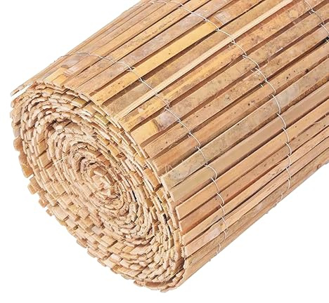 Homatz Bamboo Fence Screening 1m x 4m, Slat Panels Eco-Friendly Garden Fence Roll for Privacy, Protective Outdoor Bamboo Screening, Garden Privacy Panels