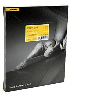 Mirka Wet and Dry Sandpaper Grit 400 x10 Sheets 230 x 280mm Aluminum Oxide Waterproof Paper for Wood, Metal, Stone, Plastic with Sanding Block