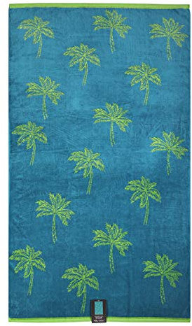 jilda-tex Serviette de plage 90 x 180 cm - Serviette de plage - 100 % coton - Velours éponge - Facile d'entretien - Palm Springs