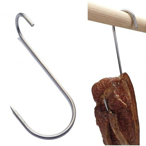 AlcoFermBrew Right Angle S Hooks x 5 pcs | Meat Hooks | Smoking Hooks | Smoker Hooks | Butcher Hooks