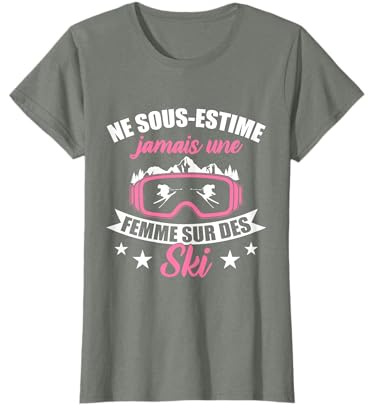 Sports D'Hiver Skieur Femme Sur Des Skis T-Shirt