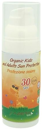 Crema solare biologica per bambini LSF30 sensibile, per viso e corpo, alta protezione istantanea della pelle sensibile, filtro minerale, cosmetici naturali, crema solare AZETA bio_LUNA bio 50 ml