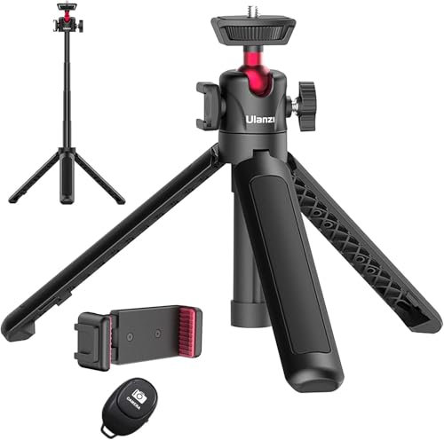 Perche à Selfie ULANZI MT-16 avec déclencheur à Distance, Support de téléphone Portable, trépied de Table pour Webcam, Appareil Photo, Mini trépied pour Smartphone iPhone Samsung