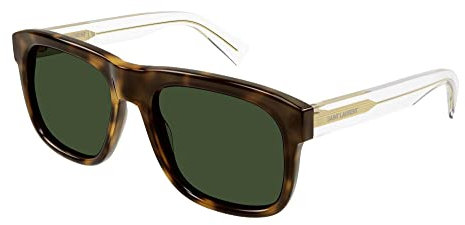 SAINT LAURENT Mens SL 558-002 57 Acetate Sunglasses, Havana-Crystal-Green