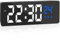 Jsdoin - Reloj Despertador Digital, Pantalla LED Grande, Reloj Despertador con Pantalla de Temperatura, Reloj Despertador Alimentado por USB/batería con 3 Modelos de Alarma, 12/24 Horas, atenuación