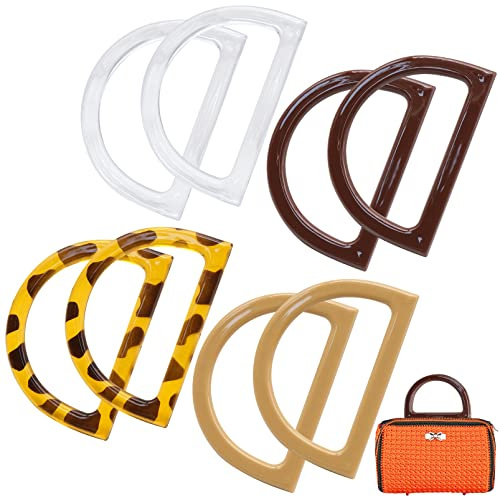 8 Pezzi Manici per Borsa a Forma di D, Manici per Borse Fai Da Te Manico Di Ricambio per borse uncinetto Borsa Accessori