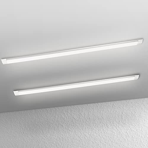 JZ CTG LED Batten Light 4FT 40W 4000K Super Bright Ceiling Light for Garage Office Cellar Shop Warehouse Basement School Bathroom Restaurant Hotel - Tube Light 116CM Neutral White - Pack of 2