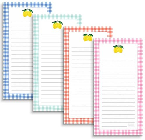 SWEETZER & ORANGE S&O Magnetic papers for Refrigerator 4 Pack, Powerful Sticky Memo sheets for Fridge Sets, Force field journals for cooler, Sticky Notes for Freezer- 3.5” x 7”, 45 Pages