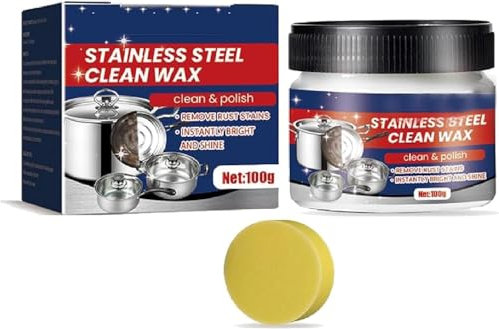 Stainless Steel Clean Wax, Magical Nano-Technology Stainless Steel Cleaning Paste, Stainless Steel Cleaner and Polish, Metal Polish Paste, 3 In 1 Stainless Steel Wax for Sink, Pots and Pans (1PC)