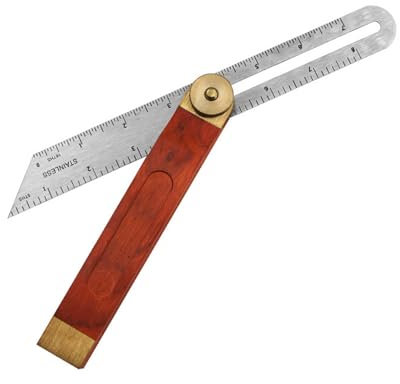 QUETTO 9 Inch Adjustable Carpentry Square Stainless Steel Sliding T-Bevel with Hardwood Handle for Accurate Bevel Gauge and Angle Ruler