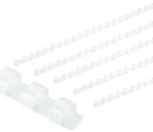 PATIKIL 10mm (3/8) Plastic Binding Combs, 50 Pcs 21 Rings Comb Binding Spines 60 Sheet Capacity Letter Size for Binding Paper Sheets, White