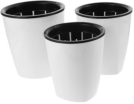 KONTONTY 6 STK Hydroponischer Blumentopf Pflanzentöpfe Mit Hydrokultur Blumentopf Selbstbewässernde Behälter Anlage Afrikanische Veilchen-töpfe Sukkulenten-übertopf Kunststoffrohstoff Weiß